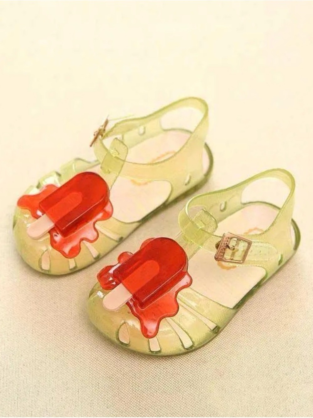 Mini Melissa Kids Jelly Sandals with Red Popsicle Accent